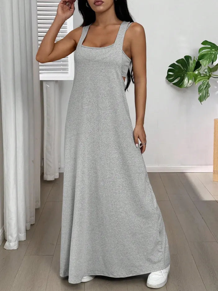 Evania - Ensemble 2 pièces robe longue à effet superposé