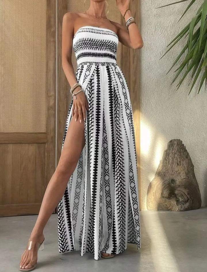 Idalia - Robe bustier longue imprimée
