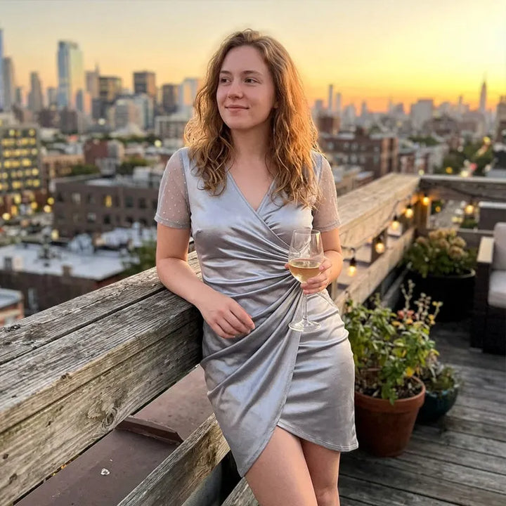 Alvina - Robe de cocktail drapée