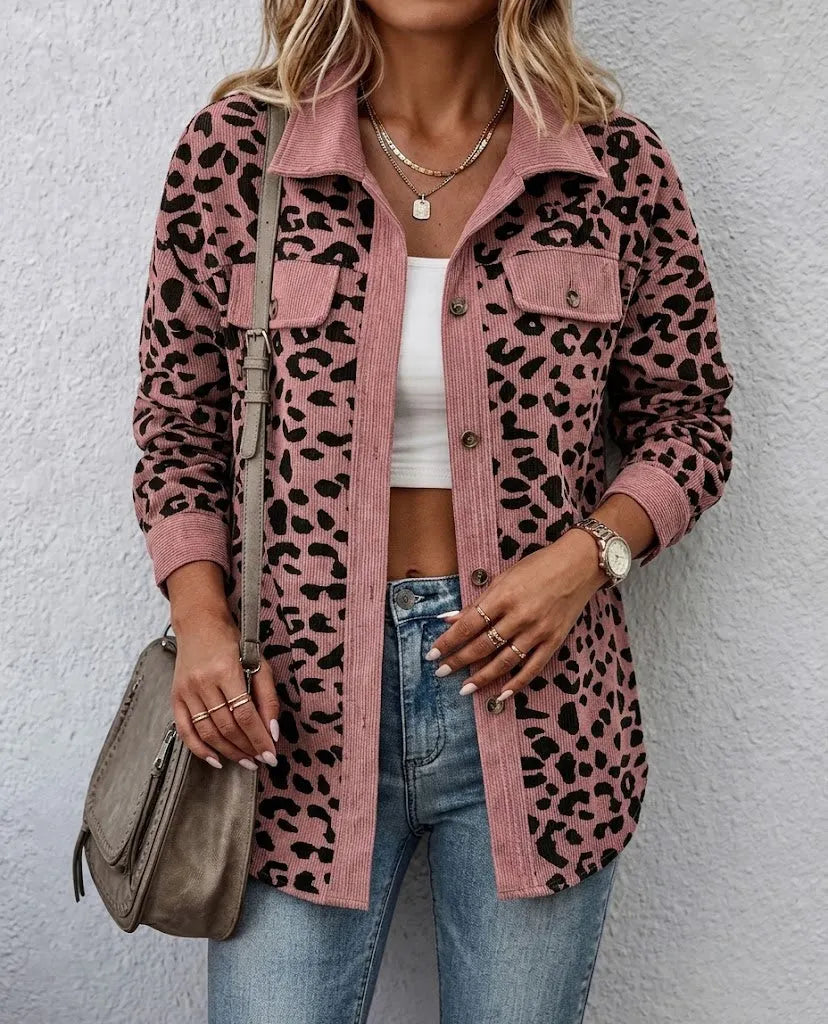 Miressia - Cardigan boutonné à imprimé animalier