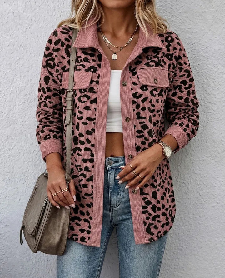 Miressia - Cardigan boutonné à imprimé animalier