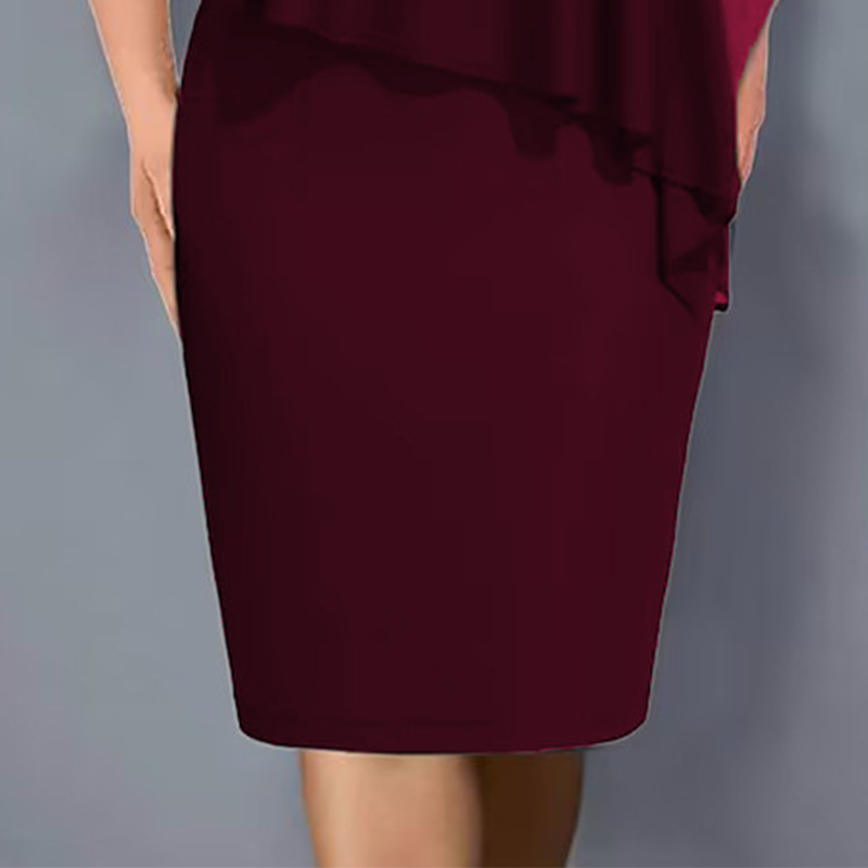 Lirienne - Robe midi à col V avec strass haut de gamme