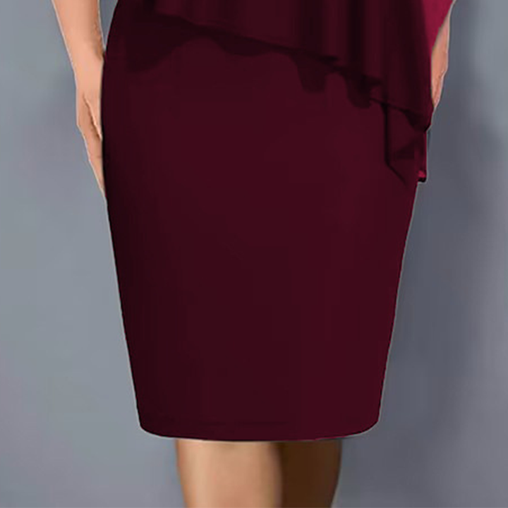 Lirienne - Robe midi à col V avec strass haut de gamme