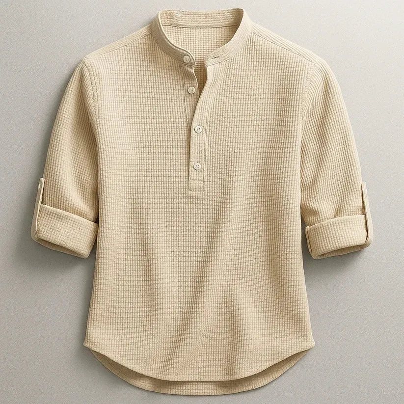 Leorisse - T-shirt Henley texturé