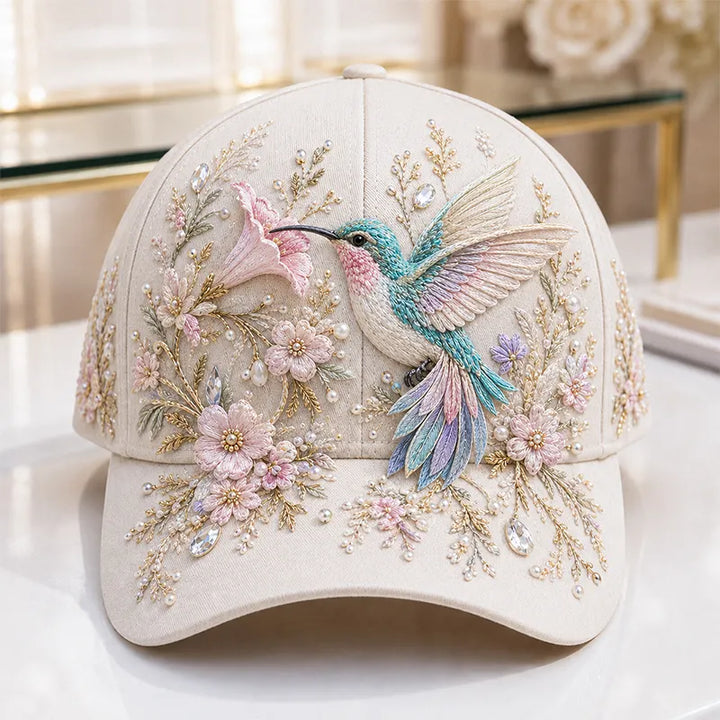 Arlena - Casquette à détail floral équestre