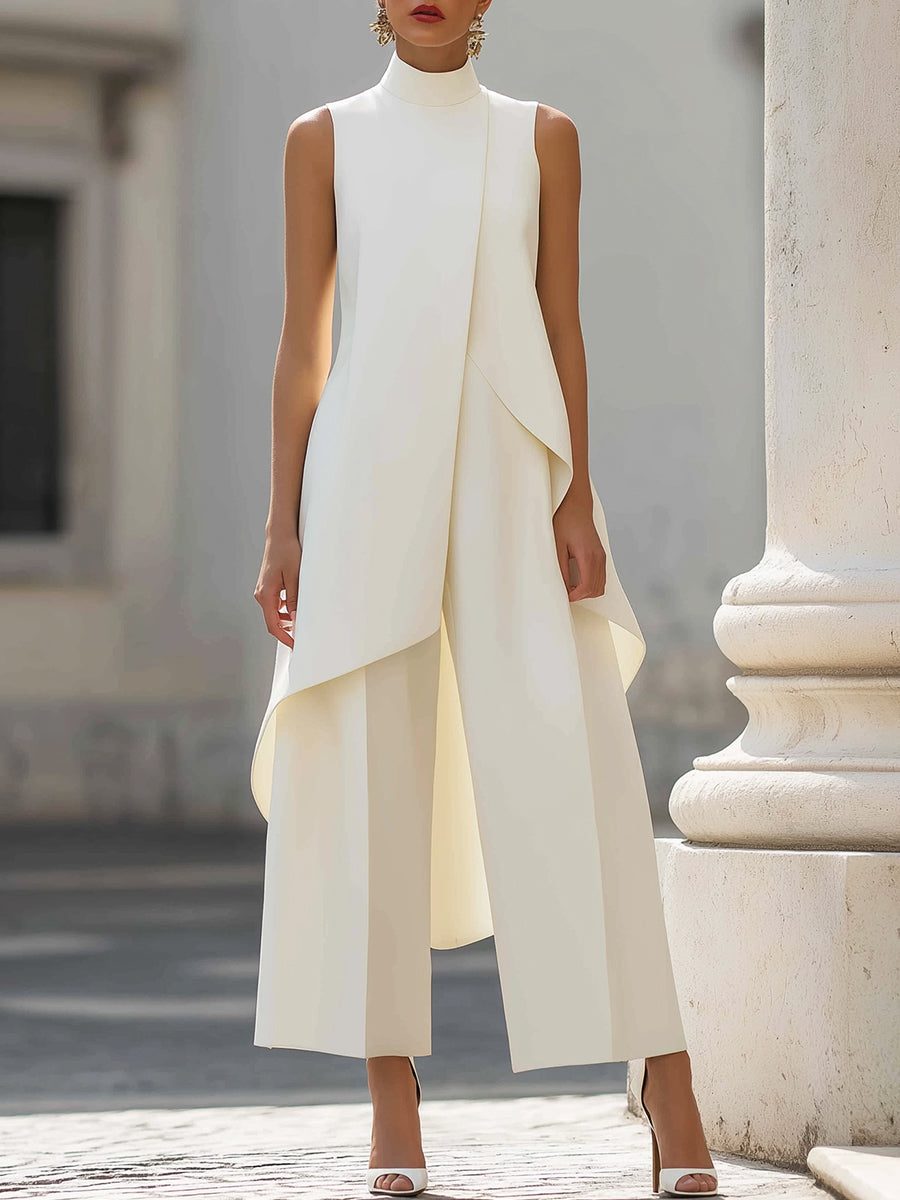 Carina - Ensemble pantalon large structuré