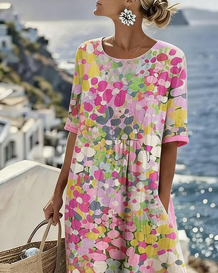 Adria - Robe midi trapèze au toucher doux