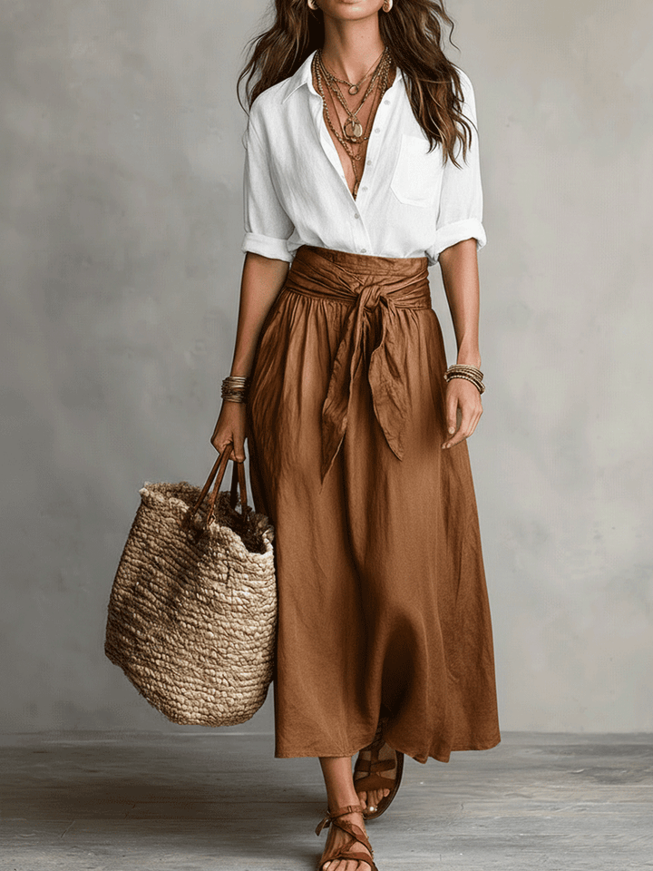 Estella - Ensemble blouse élégante et jupe midi