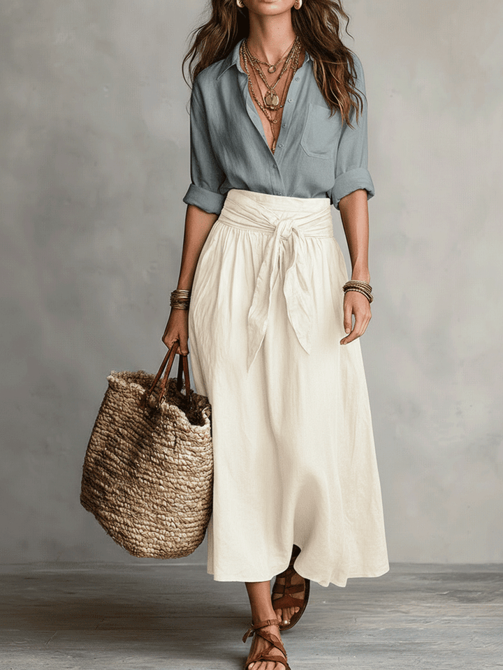 Estella - Ensemble blouse élégante et jupe midi