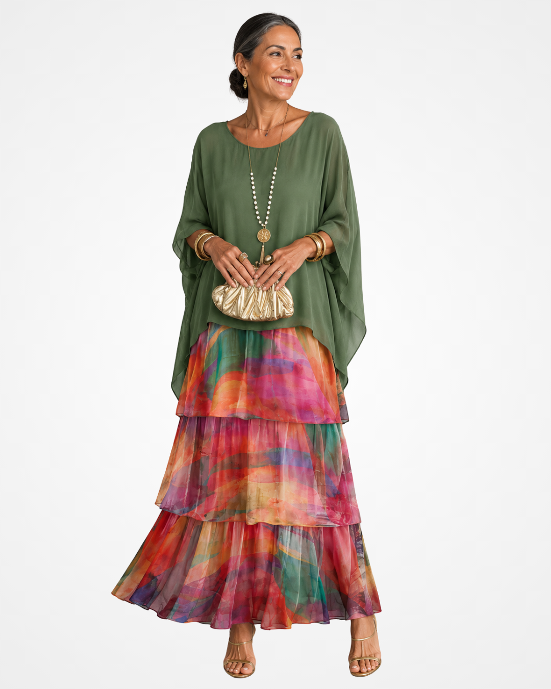 Sylvia - Robe longue fluide au toucher doux