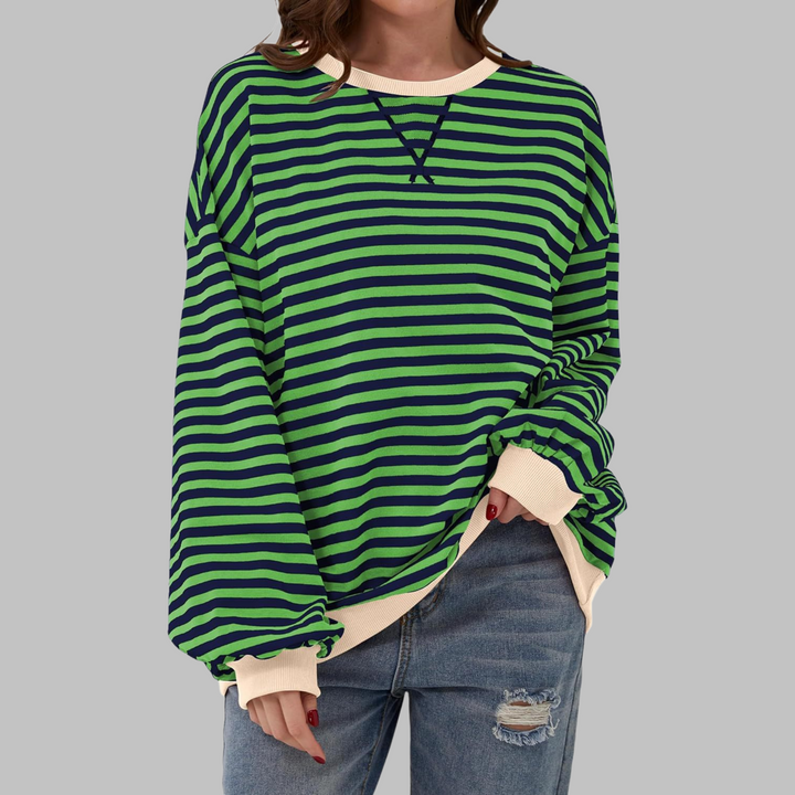 Adelia - Sweat-shirt rayé à manches longues au toucher doux