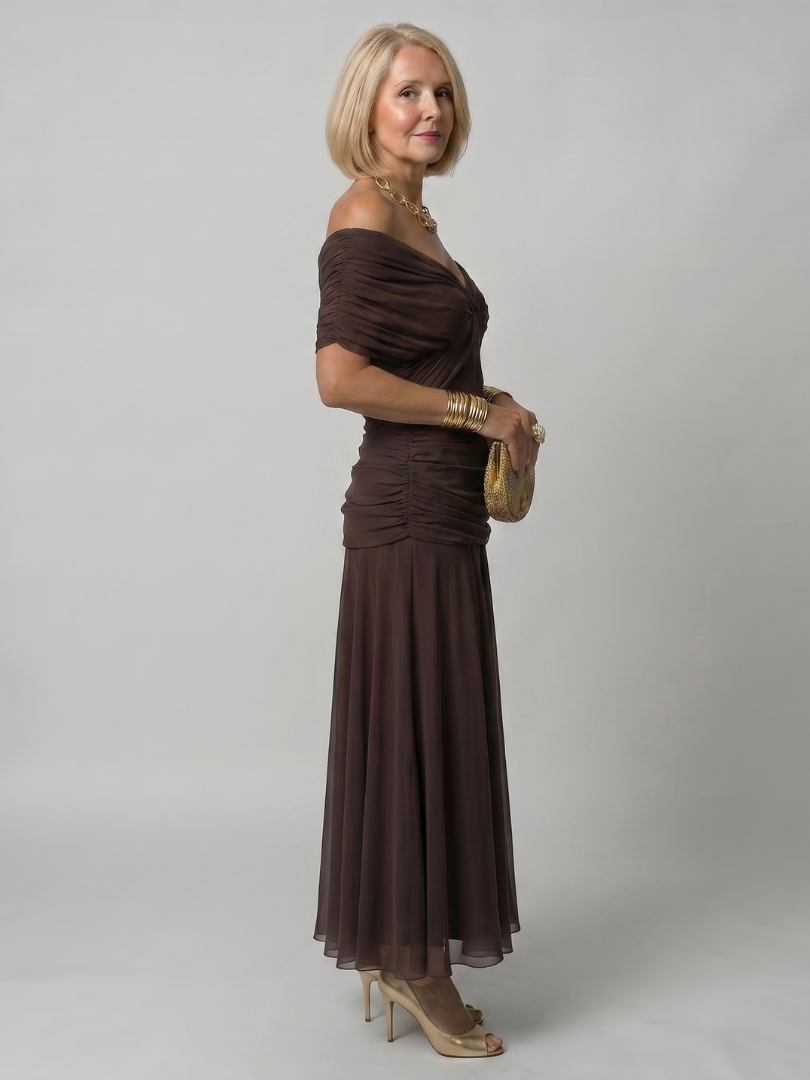 Galatea - Robe midi légère à épaules dénudées