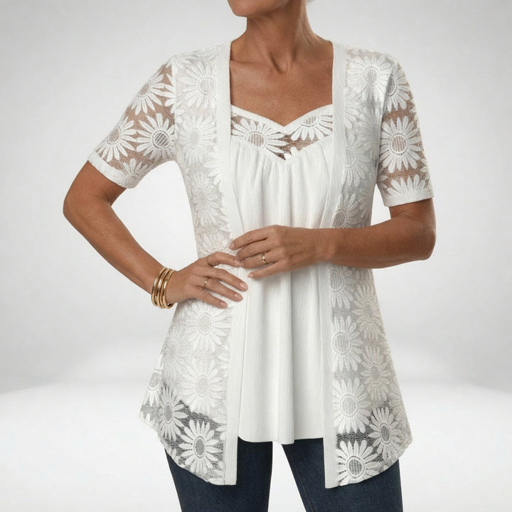 Lucette - Blouse élégante avec détails en dentelle