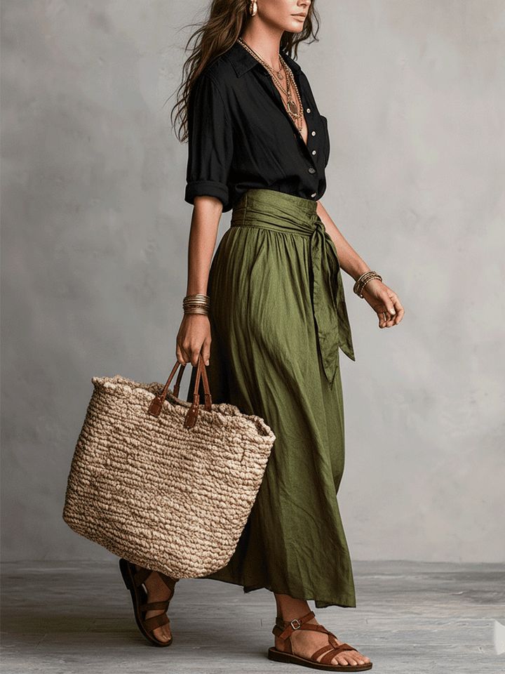 Estella - Ensemble blouse élégante et jupe midi
