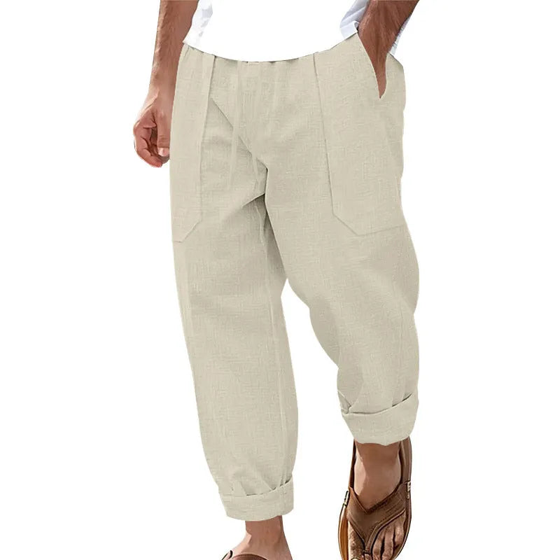 Halston - Pantalon décontracté en lin mélangé