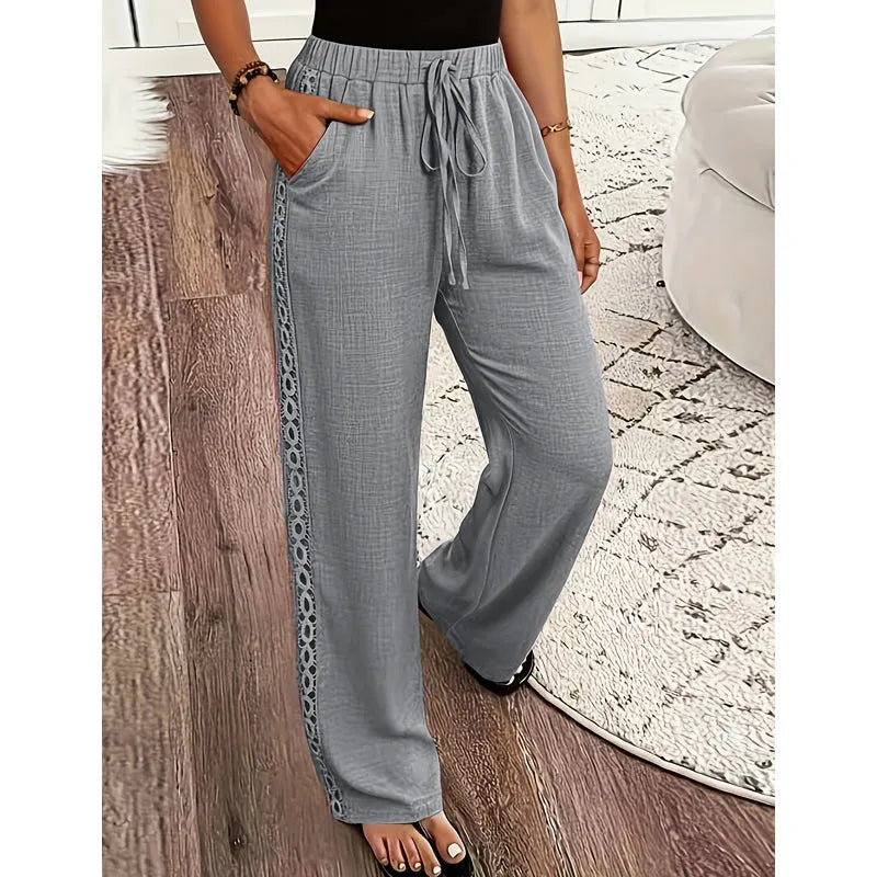 Estrelle - Pantalon d'intérieur à cordon de serrage et finitions en dentelle