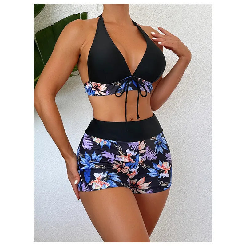 Zenaida - Ensemble bikini shorty dos nu fleuri