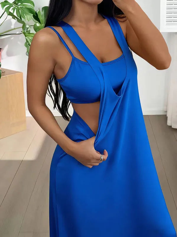 Evania - Ensemble 2 pièces robe longue à effet superposé