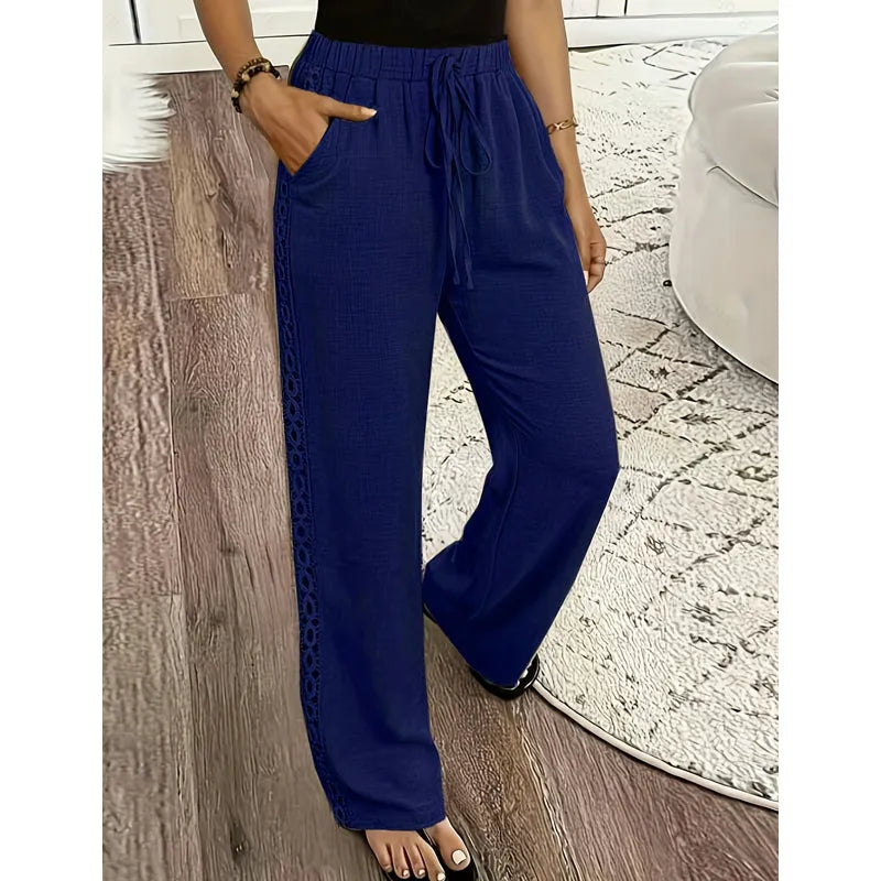 Estrelle - Pantalon d'intérieur à cordon de serrage et finitions en dentelle