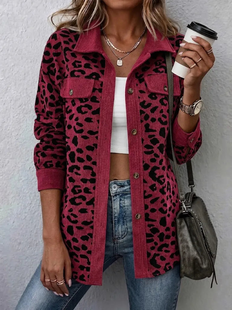 Miressia - Cardigan boutonné à imprimé animalier