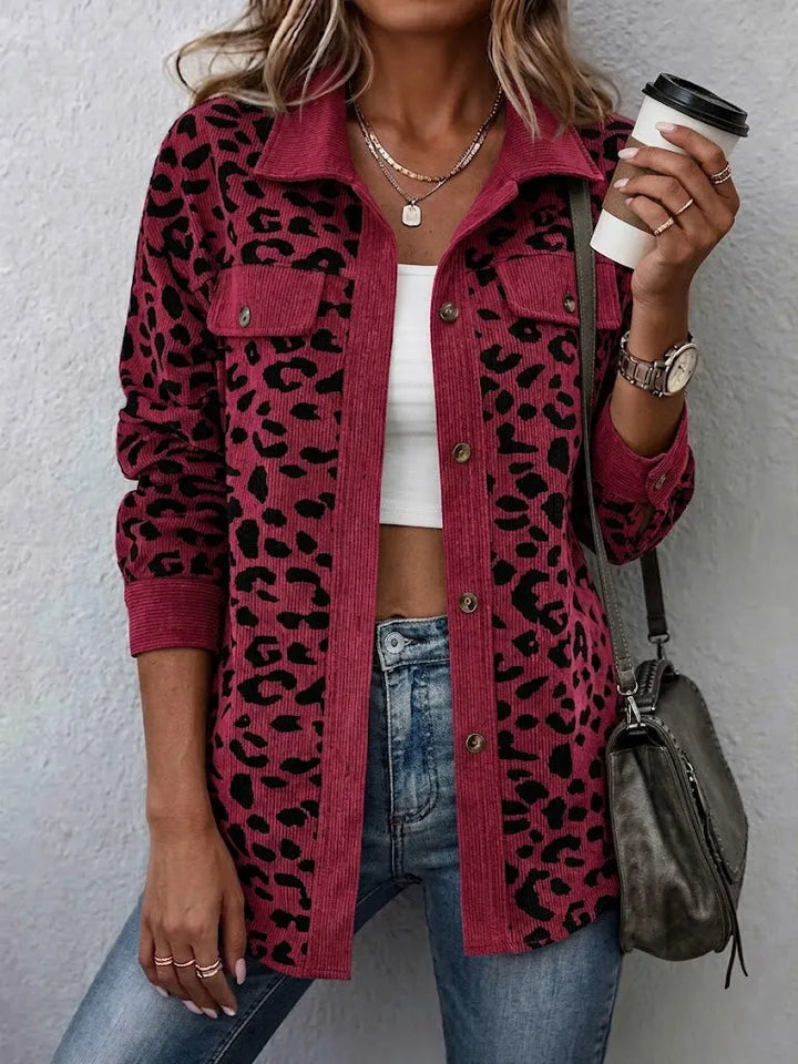 Miressia - Cardigan boutonné à imprimé animalier