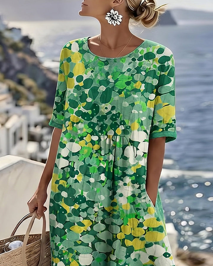 Adria - Robe midi trapèze au toucher doux