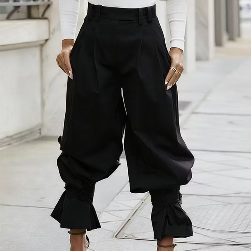 Dianella - Pantalon taille haute à volants