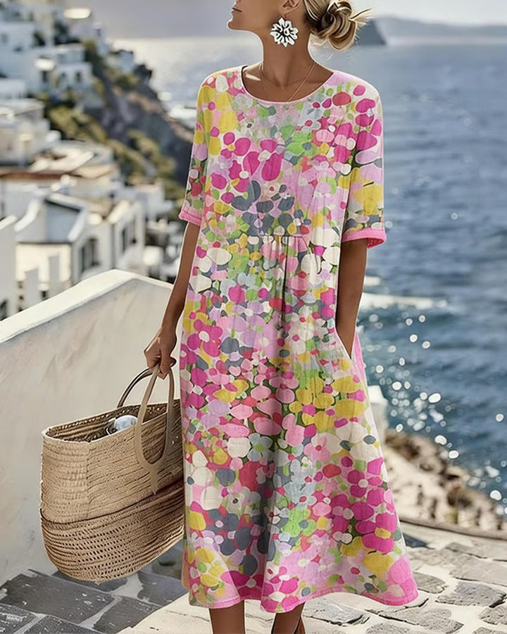Adria - Robe midi trapèze au toucher doux