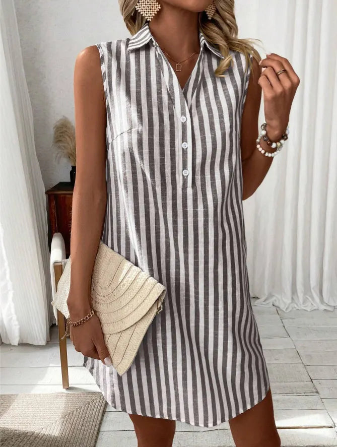 Anora - Robe-chemise à rayures au toucher doux