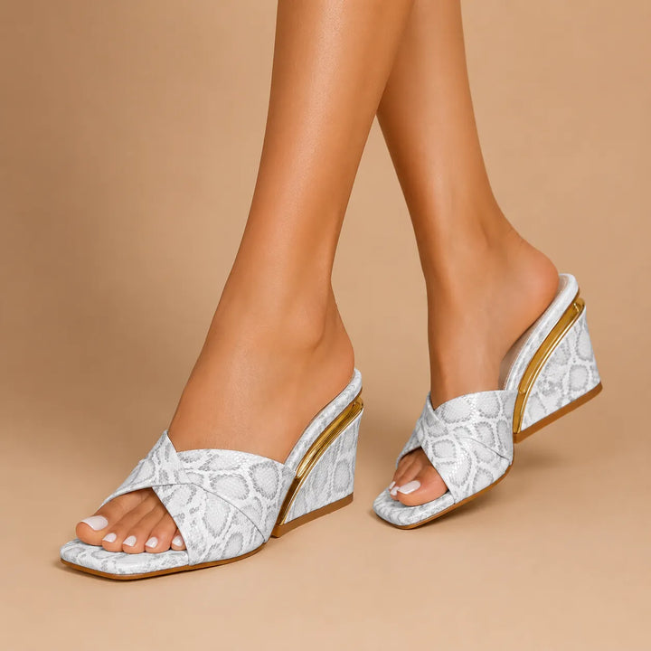 Emmeline - Mules compensées à brides croisées