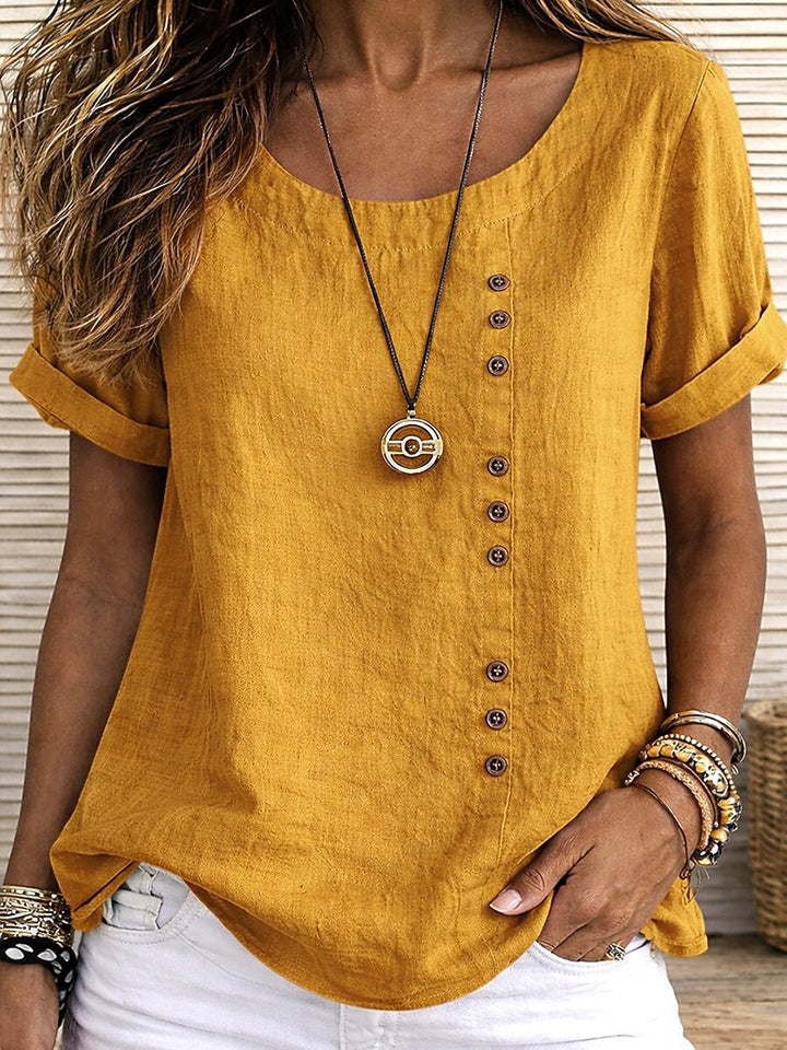 Sidonie - Blouse manches courtes à détails boutonnés