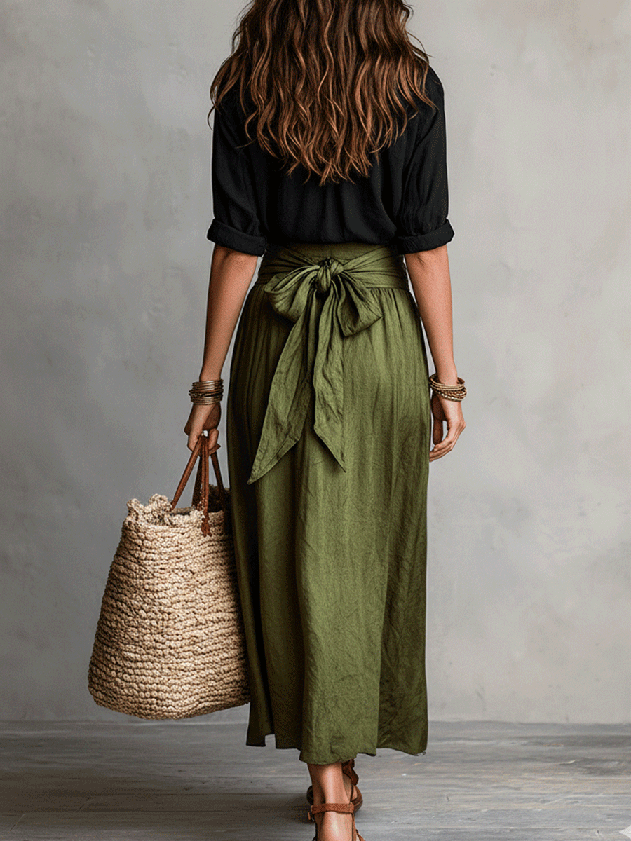 Estella - Ensemble blouse élégante et jupe midi
