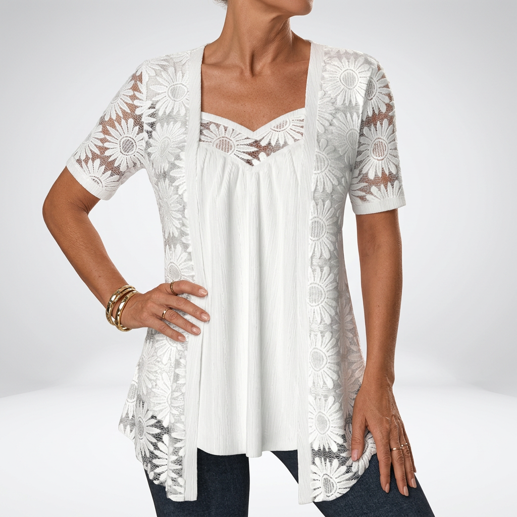 Lucette - Blouse élégante avec détails en dentelle
