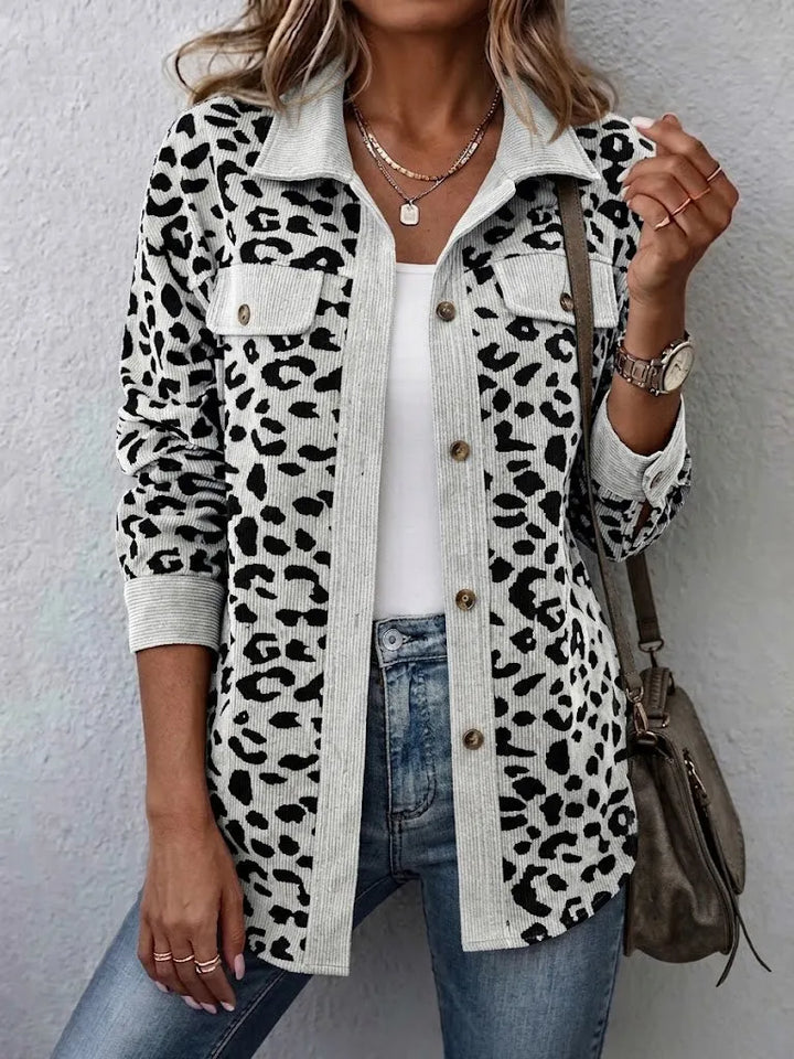 Miressia - Cardigan boutonné à imprimé animalier