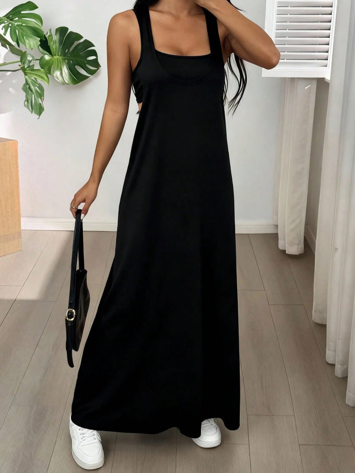 Evania - Ensemble 2 pièces robe longue à effet superposé