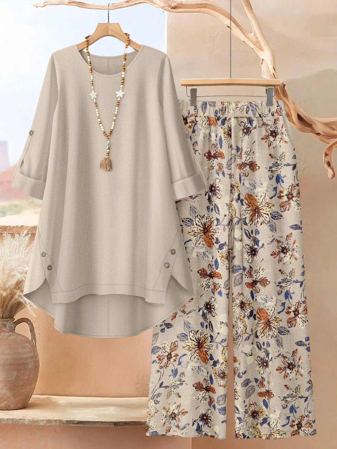 Rosette - Ensemble tunique superposée et aérienne & pantalon ample