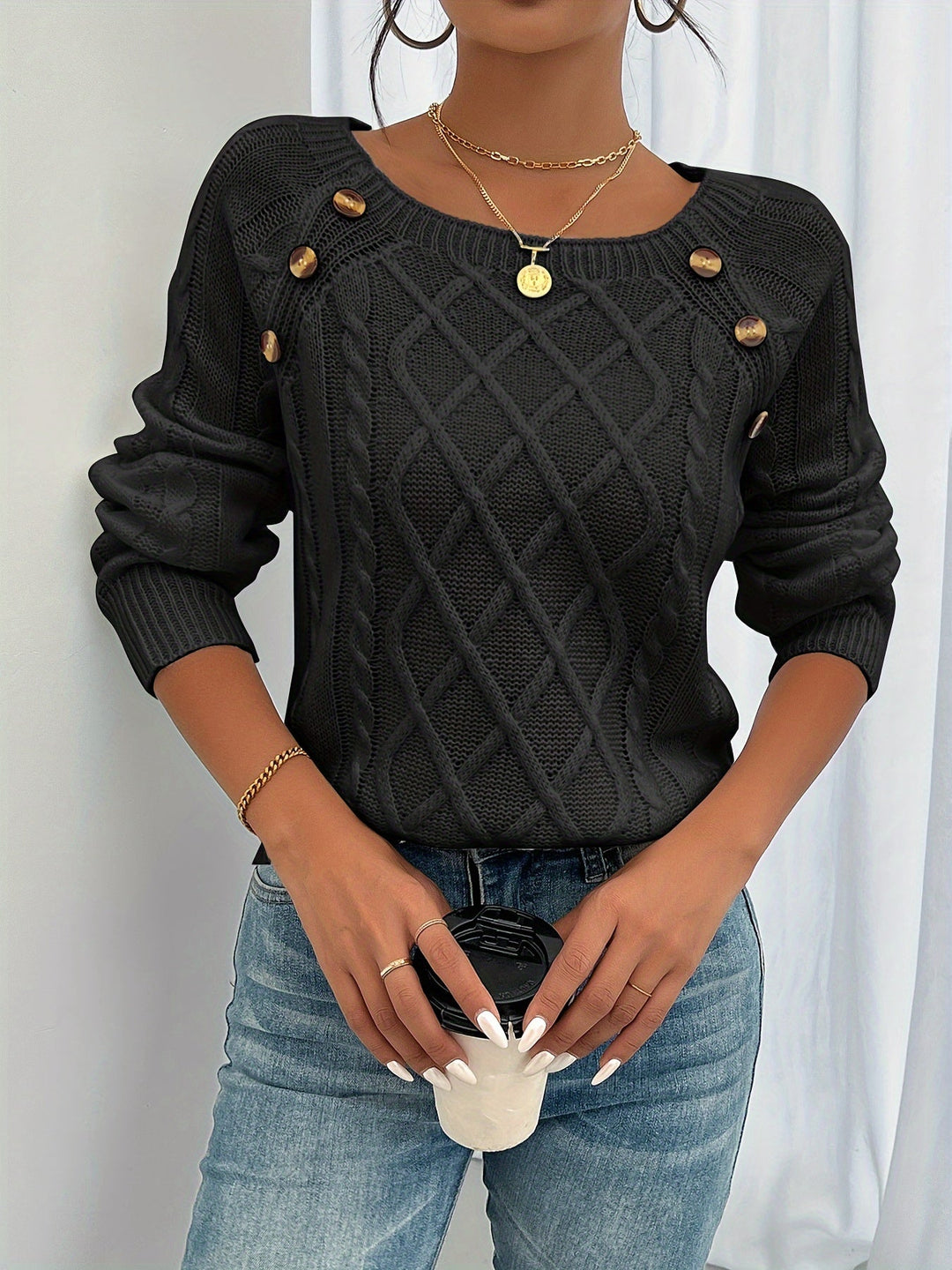 Rosabelle - Pull texturé à boutons