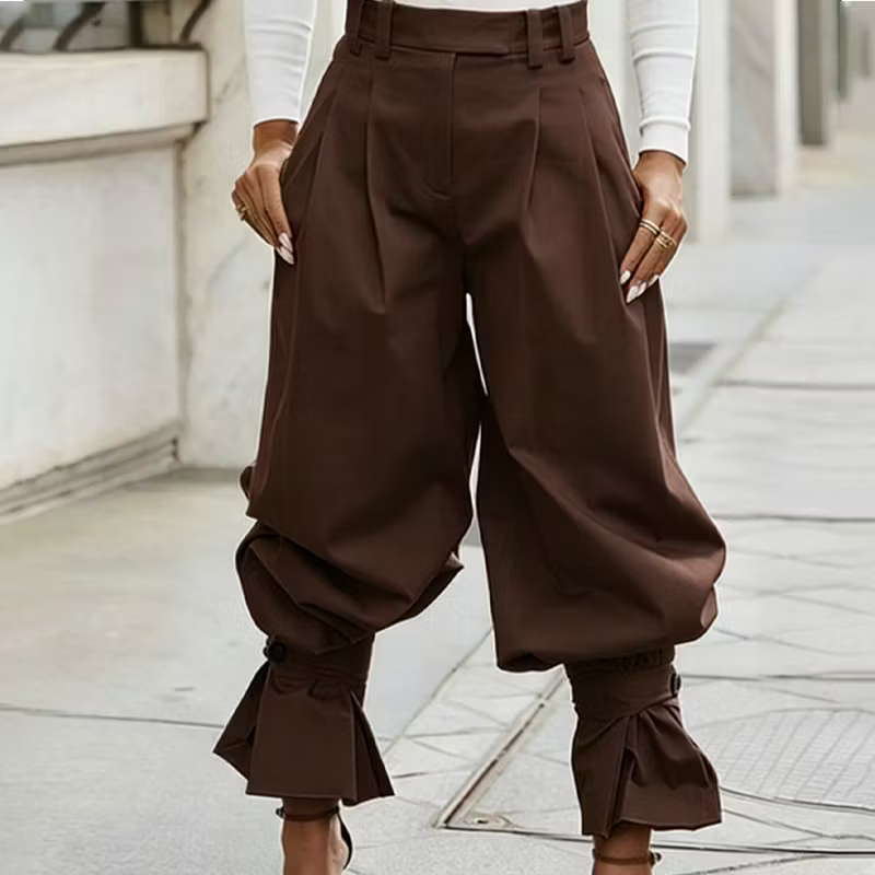 Dianella - Pantalon taille haute à volants