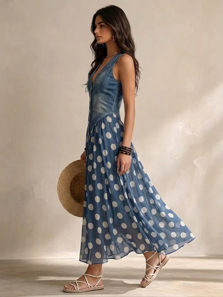 Orianelle - Robe à pois raffinée