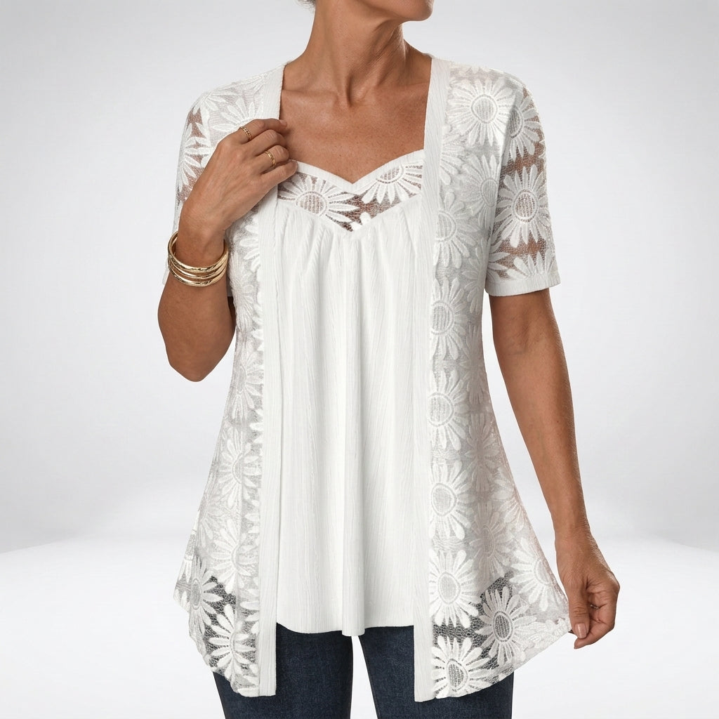 Lucette - Blouse élégante avec détails en dentelle