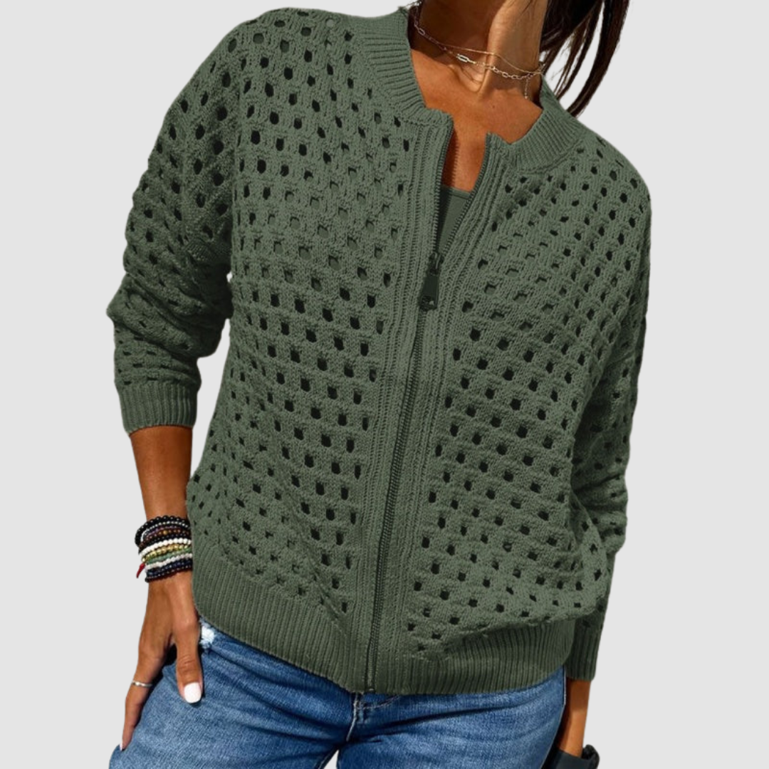Kaelina - Cardigan zippé doux au toucher