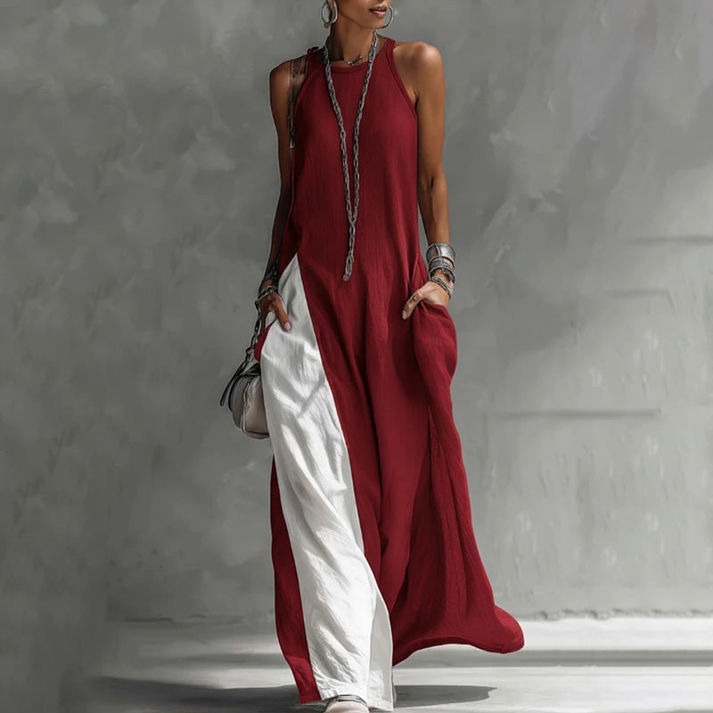 Zarella - Robe longue color block au toucher doux