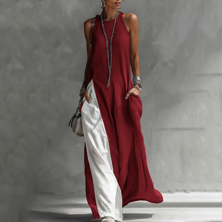 Zarella - Robe longue color block au toucher doux