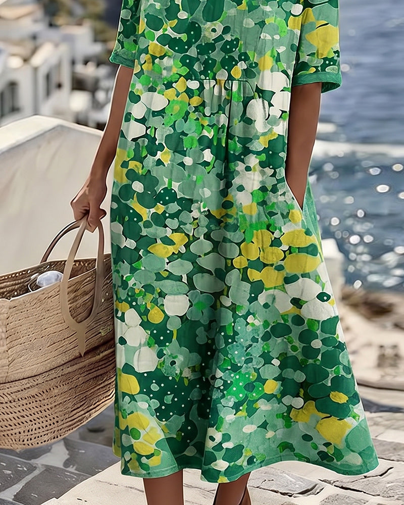 Adria - Robe midi trapèze au toucher doux