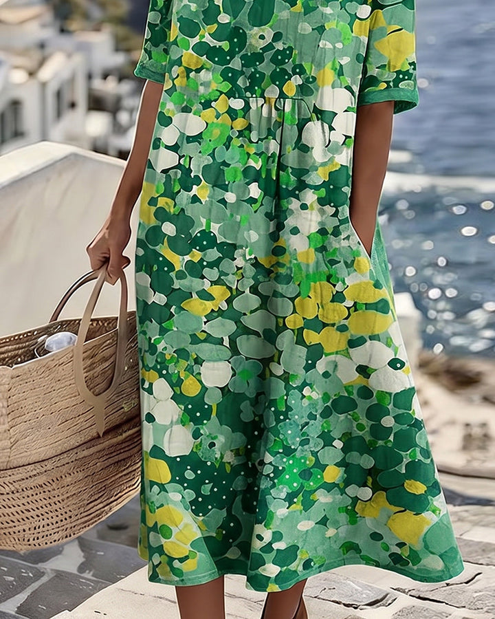Adria - Robe midi trapèze au toucher doux