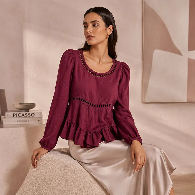 Genevelle - Blouse froncée au toucher doux