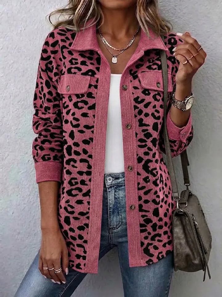 Miressia - Cardigan boutonné à imprimé animalier