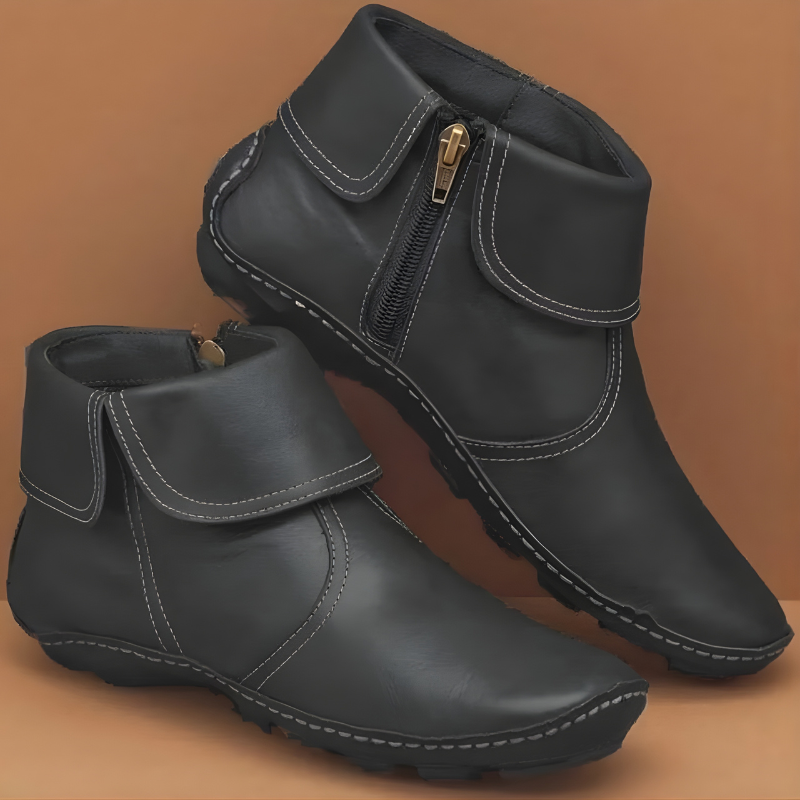 Winona - Bottines en cuir à revers