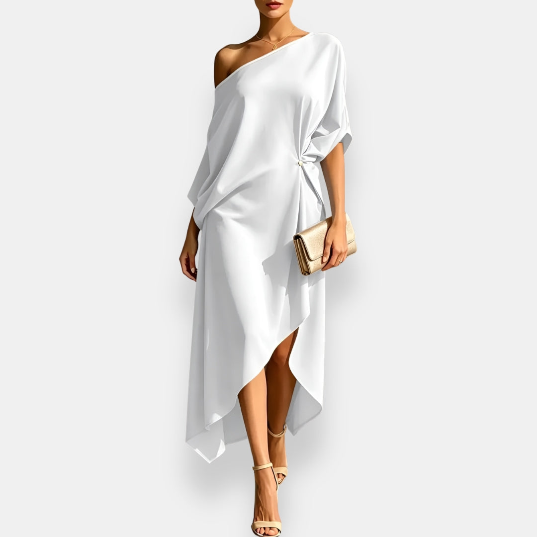 Edwina - Robe de soirée asymétrique et fluide