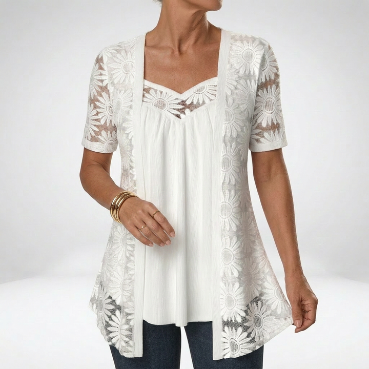 Lucette - Blouse élégante avec détails en dentelle